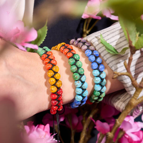 Chakra arc-en-ciel | Bracelet en verre solide Firefly